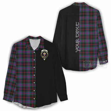 Nairn Tartan Women's Casual Shirt with Family Crest and Half Of Me Style - Tartan Vibes Clothing