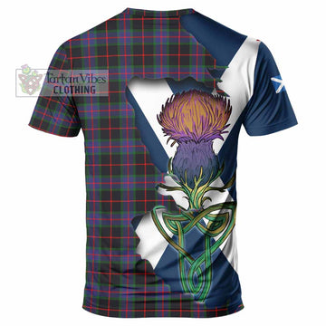 Tartan Vibes Clothing Nairn Tartan Family Crest T-Shirt Scottish Thistle Celtic Inspired