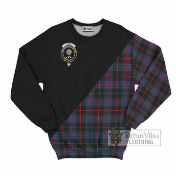 Nairn Tartan Sweatshirt with Family Crest and Military Logo Style - Tartan Vibes Clothing