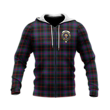 Nairn Tartan Knitted Hoodie with Family Crest