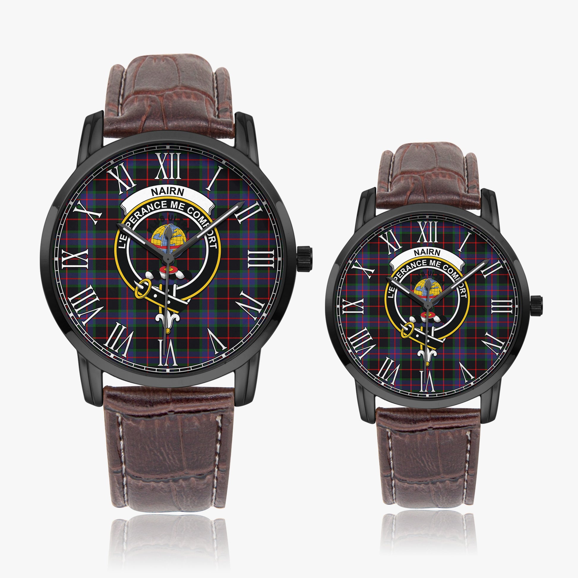 Nairn Tartan Family Crest Leather Strap Quartz Watch - Tartan Vibes Clothing