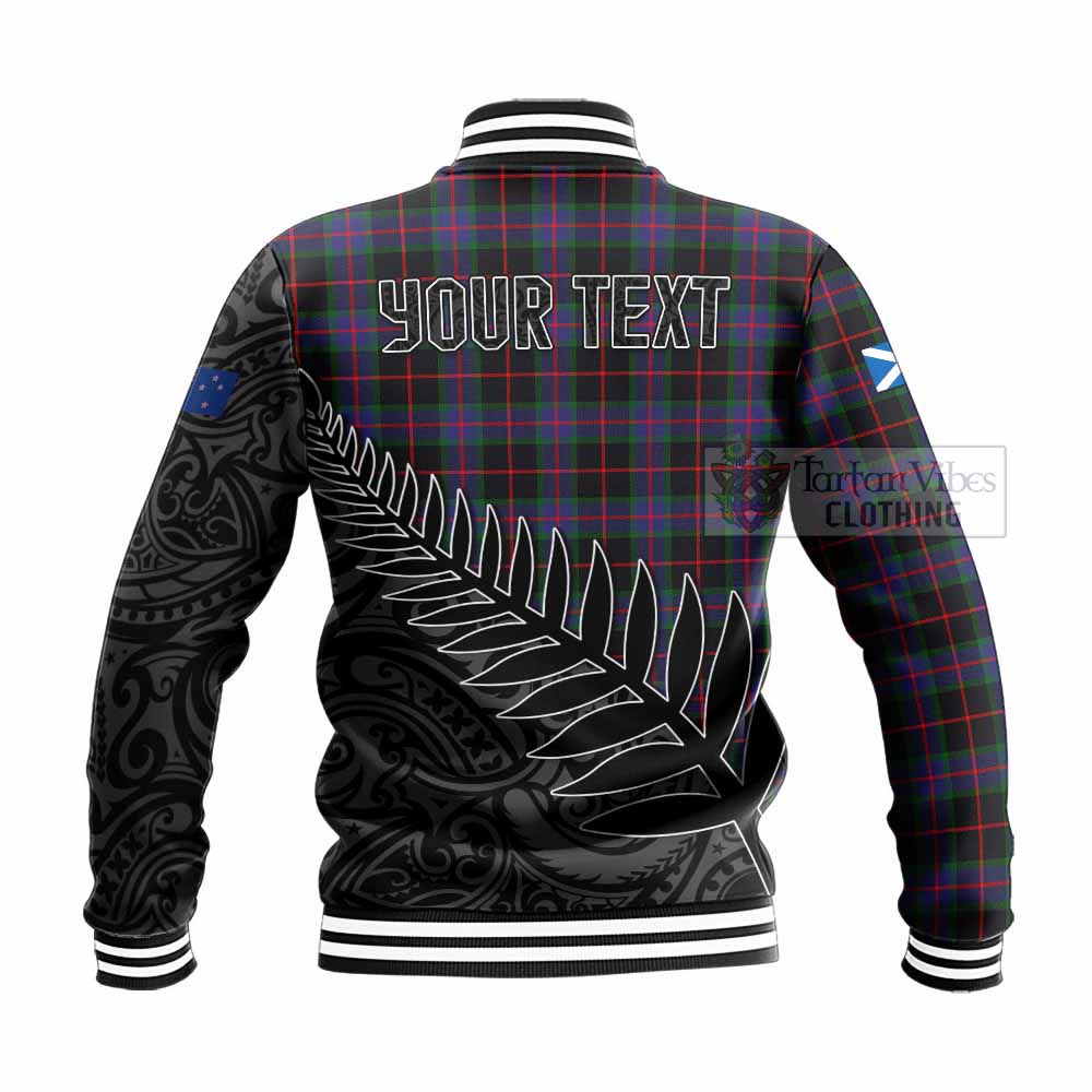 Nairn Crest Tartan Baseball Jacket with New Zealand Silver Fern Half Style - Tartan Vibes Clothing