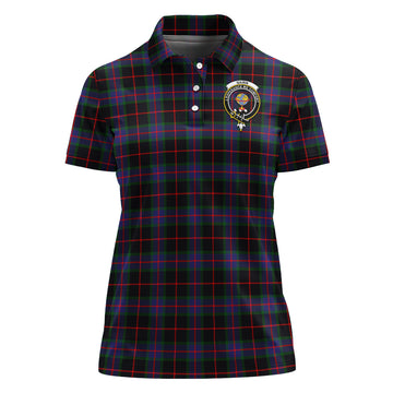 Nairn Tartan Polo Shirt with Family Crest For Women - Tartan Vibes Clothing