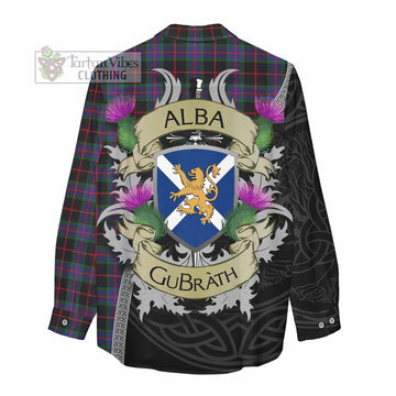 Nairn Tartan Family Crest Women's Casual Shirt Lion Rampant Royal Thistle Shield Celtic Inspired - Tartan Vibes Clothing