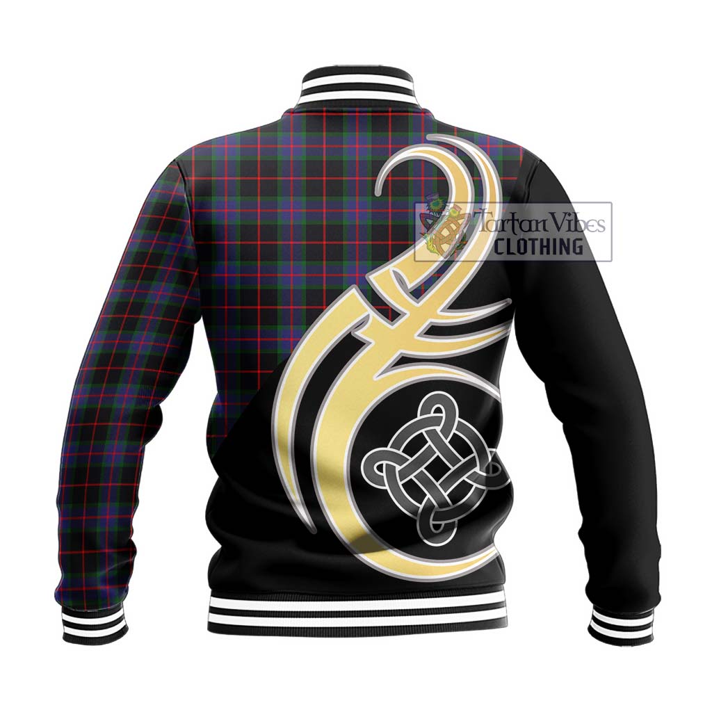 Nairn Tartan Baseball Jacket with Family Crest and Celtic Symbol Style - Tartan Vibes Clothing