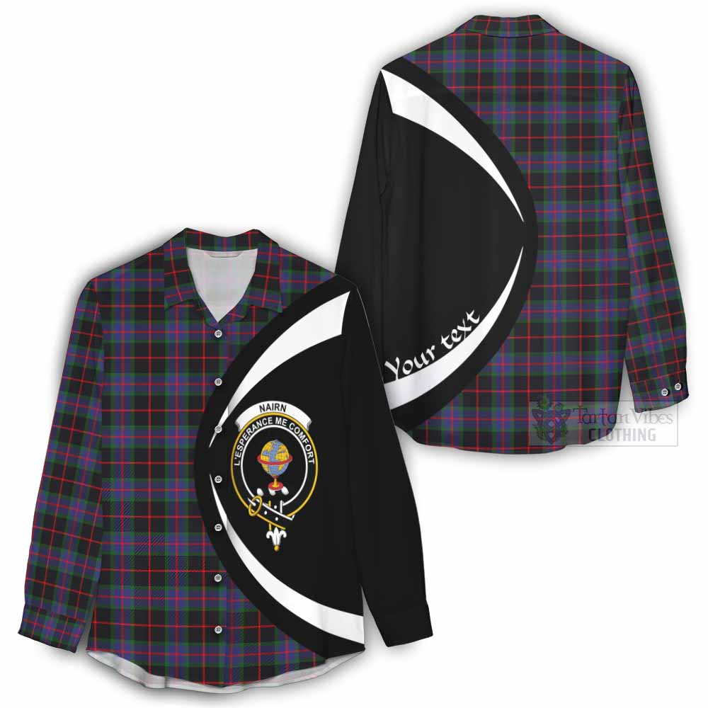Nairn Tartan Women's Casual Shirt with Family Crest Circle Style - Tartan Vibes Clothing