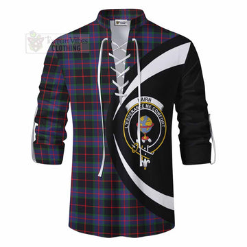 Nairn Tartan Ghillie Kilt Shirt with Family Crest Circle Style - Tartan Vibes Clothing