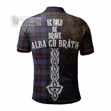 Nairn Tartan Family Crest Polo Shirt Alba Gu Brath Be Brave Lion Ancient Style - Tartan Vibes Clothing