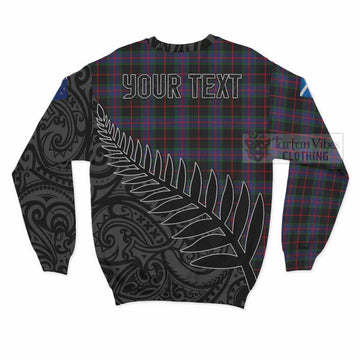 Nairn Crest Tartan Sweatshirt with New Zealand Silver Fern Half Style - Tartan Vibes Clothing