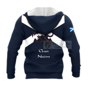 Nairn Tartan Lion Rampant Knitted Hoodie Proudly Display Your Heritage with Alba Gu Brath and Clan Name - Tartan Vibes Clothing