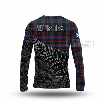 Nairn Crest Tartan Long Sleeve T-Shirt with New Zealand Silver Fern Half Style - Tartan Vibes Clothing