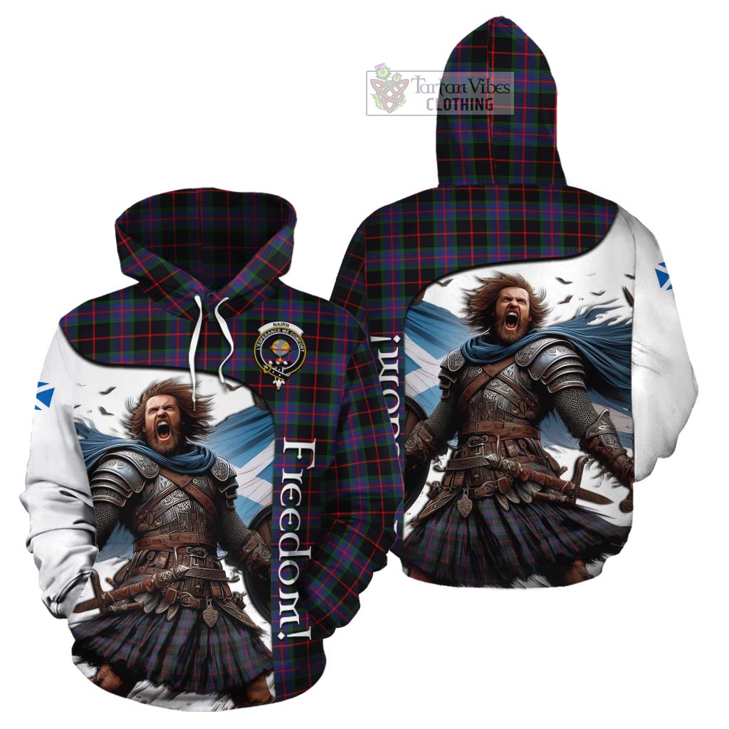 Tartan Vibes Clothing Nairn Crest Tartan Cotton Hoodie Inspired by the Freedom of Scottish Warrior