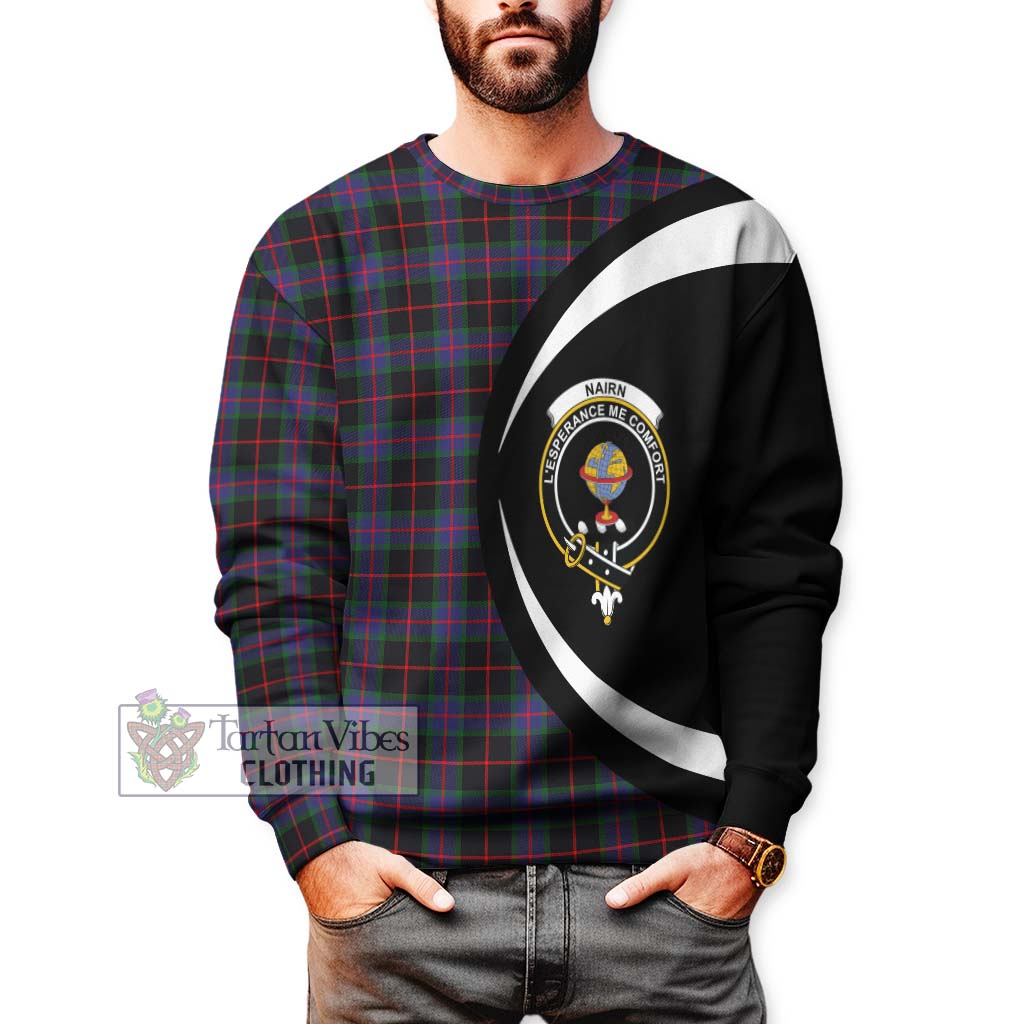 Nairn Tartan Sweatshirt with Family Crest Circle Style - Tartan Vibes Clothing