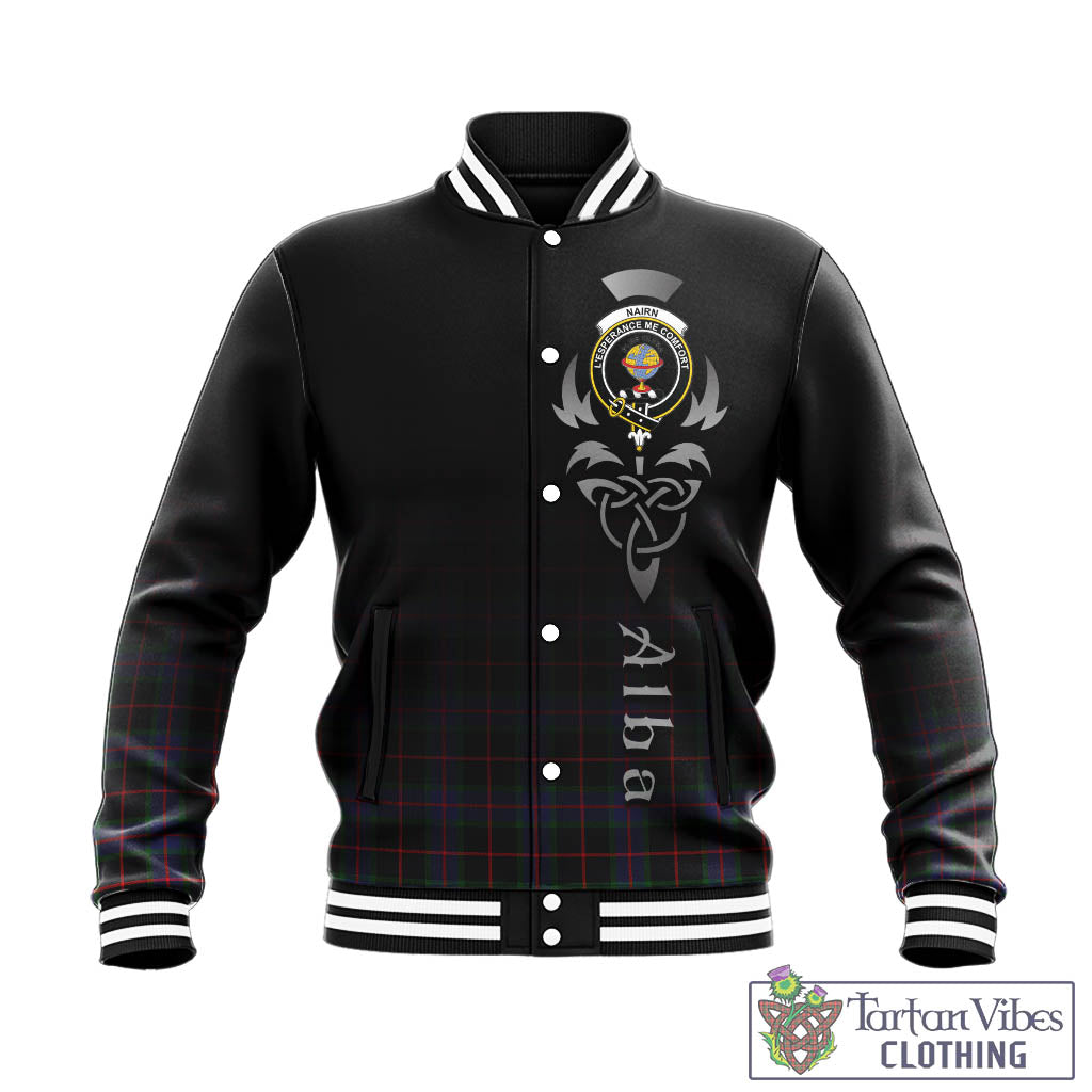 Nairn Tartan Baseball Jacket Featuring Alba Gu Brath Family Crest Celtic Inspired - Tartan Vibes Clothing