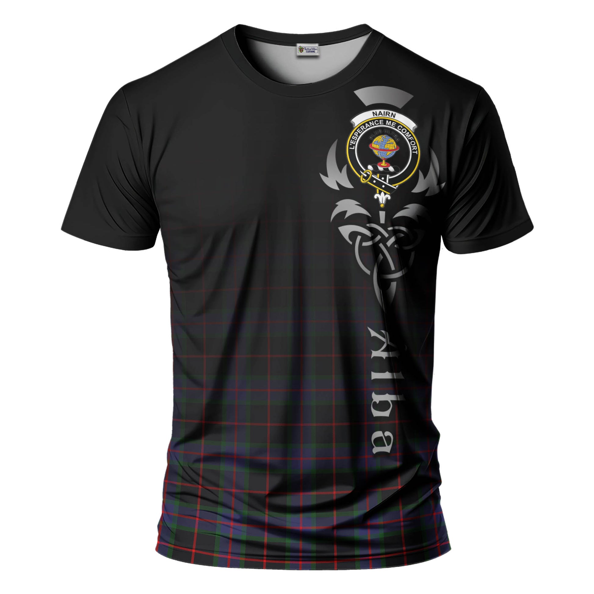 Nairn Tartan T-Shirt Featuring Alba Gu Brath Family Crest Celtic Inspired - Tartan Vibes Clothing