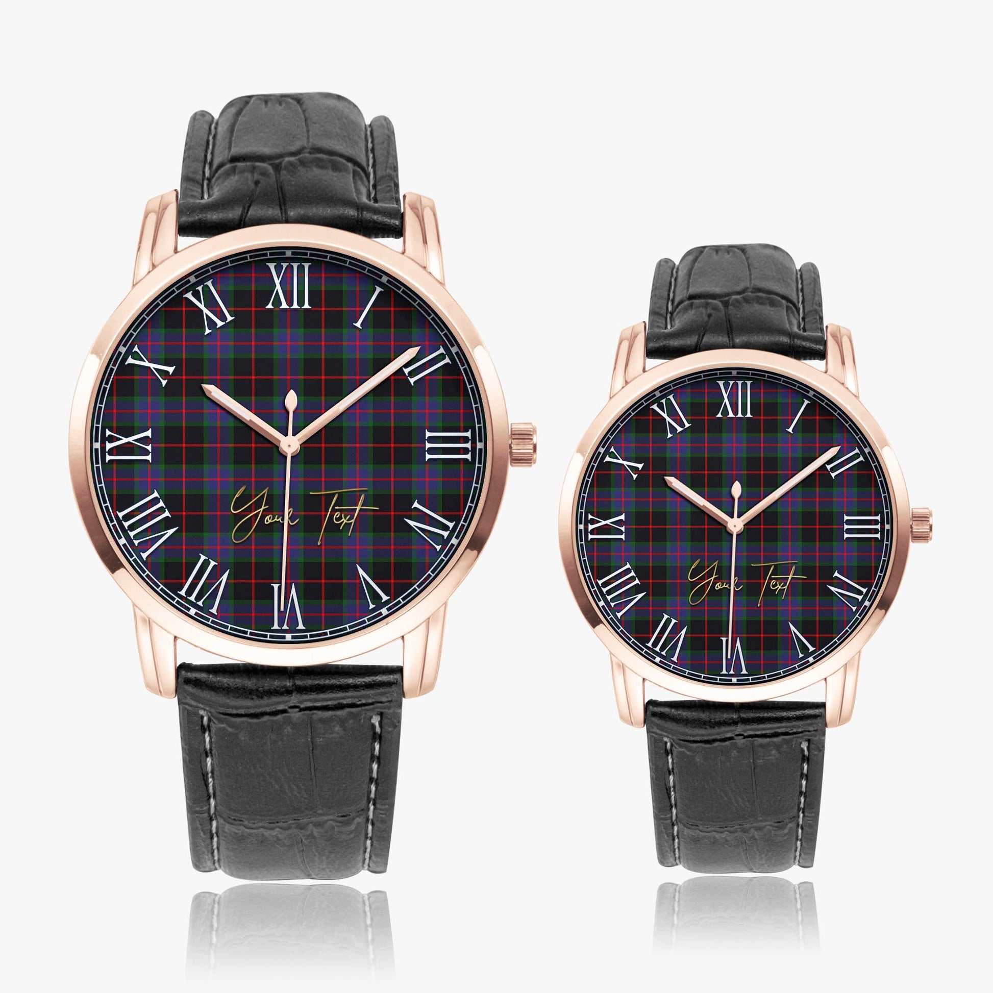 Nairn Tartan Personalized Your Text Leather Trap Quartz Watch - Tartan Vibes Clothing