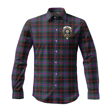 Nairn Tartan Long Sleeve Button Up Shirt with Family Crest Men's Shirt - Tartan Vibes Clothing