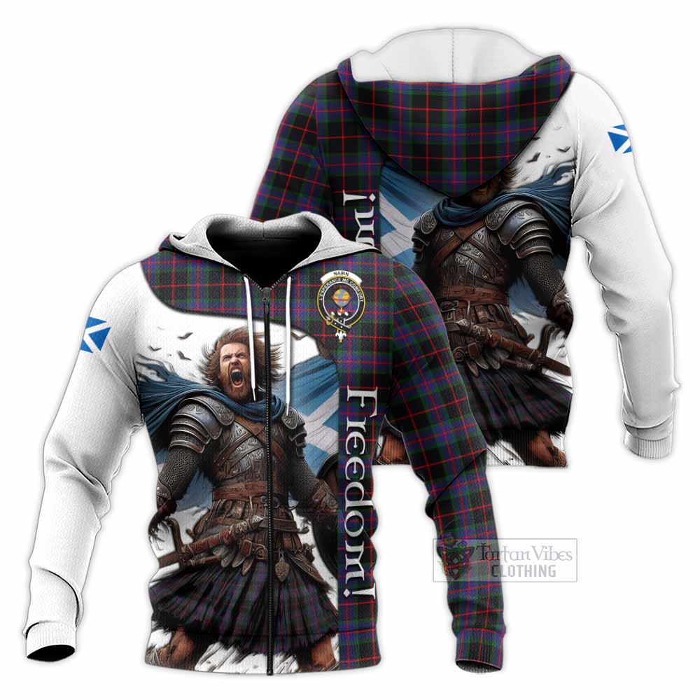 Tartan Vibes Clothing Nairn Crest Tartan Knitted Hoodie Inspired by the Freedom of Scottish Warrior