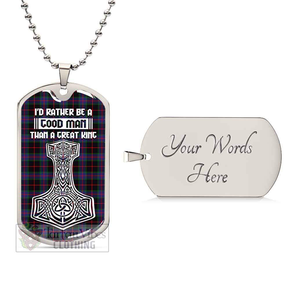 Nairn Tartan Dog Tag Necklace Viking Mjolnir Style Silver Yes - Tartan Vibes Clothing