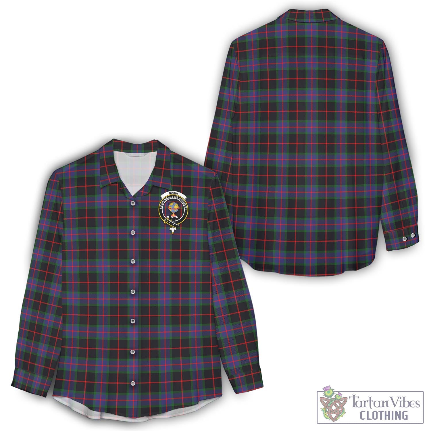 Nairn Tartan Women's Casual Shirt with Family Crest - Tartan Vibes Clothing