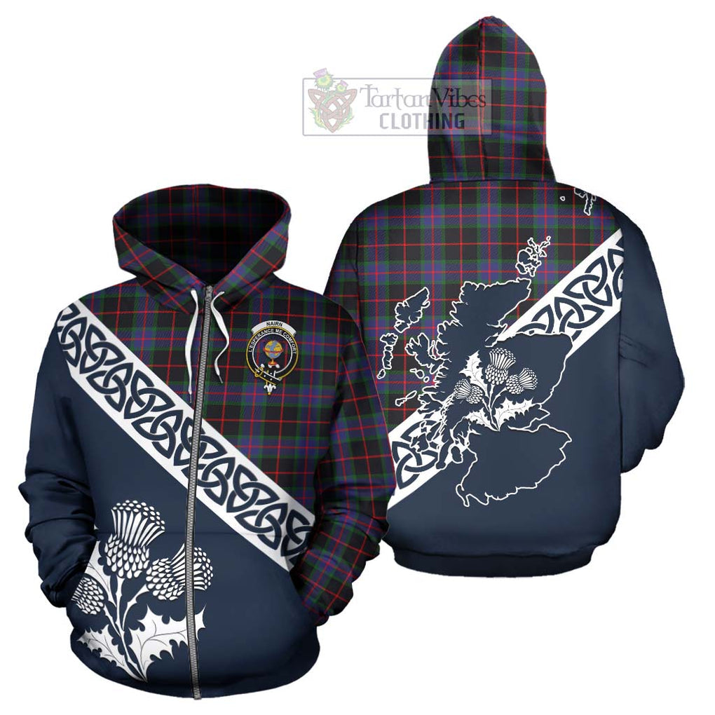 Nairn Tartan Hoodie Featuring Thistle and Scotland Map - Tartan Vibes Clothing