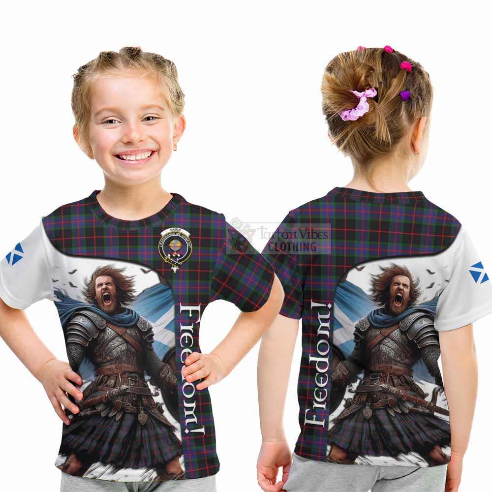 Tartan Vibes Clothing Nairn Crest Tartan Kid T-Shirt Inspired by the Freedom of Scottish Warrior