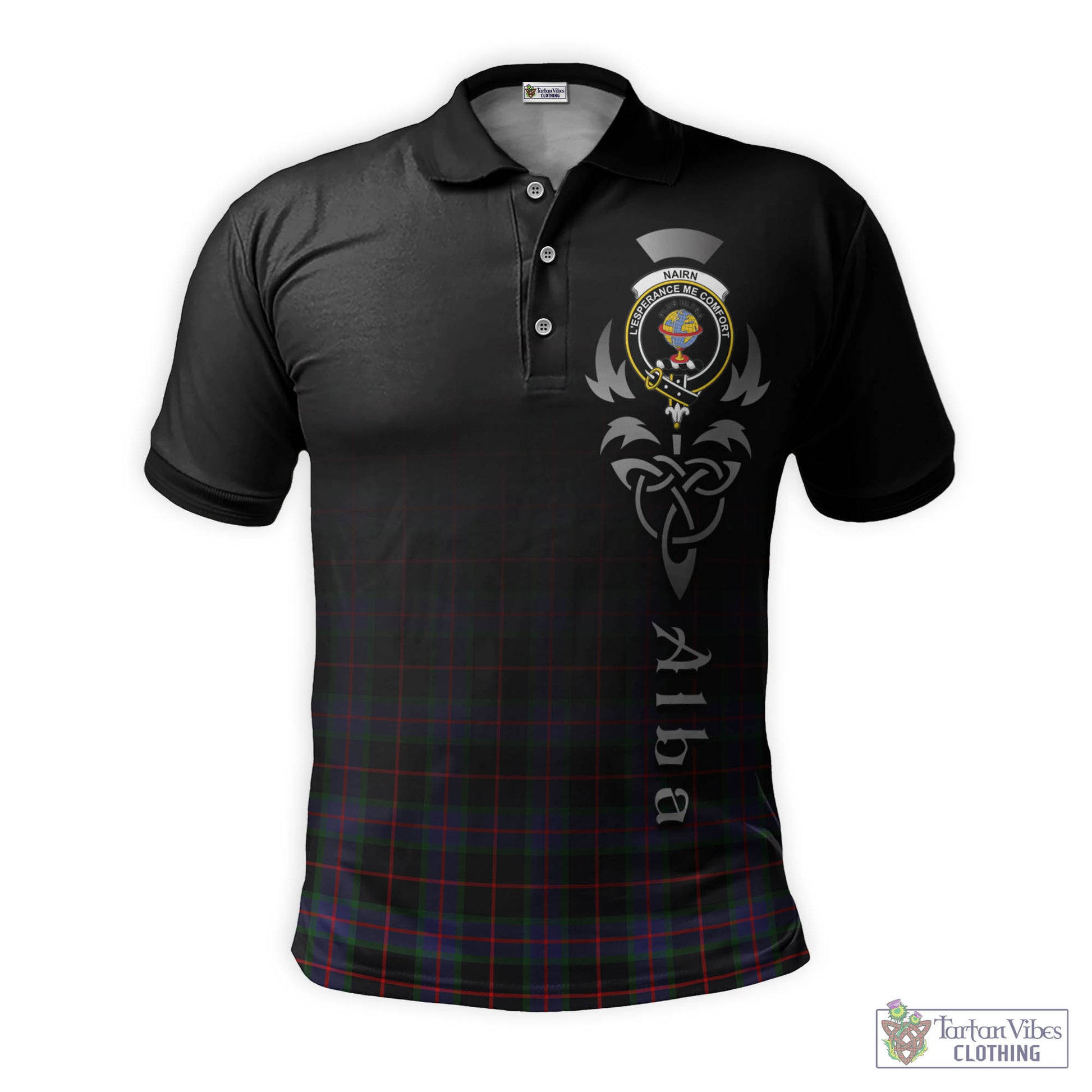 Nairn Tartan Polo Shirt Featuring Alba Gu Brath Family Crest Celtic Inspired - Tartan Vibes Clothing