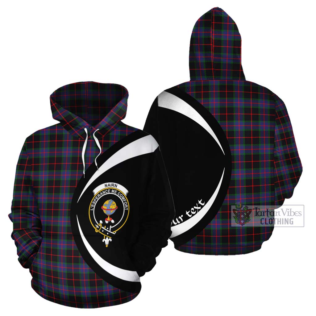 Nairn Tartan Cotton Hoodie with Family Crest Circle Style Zip Hoodie - Tartan Vibes Clothing