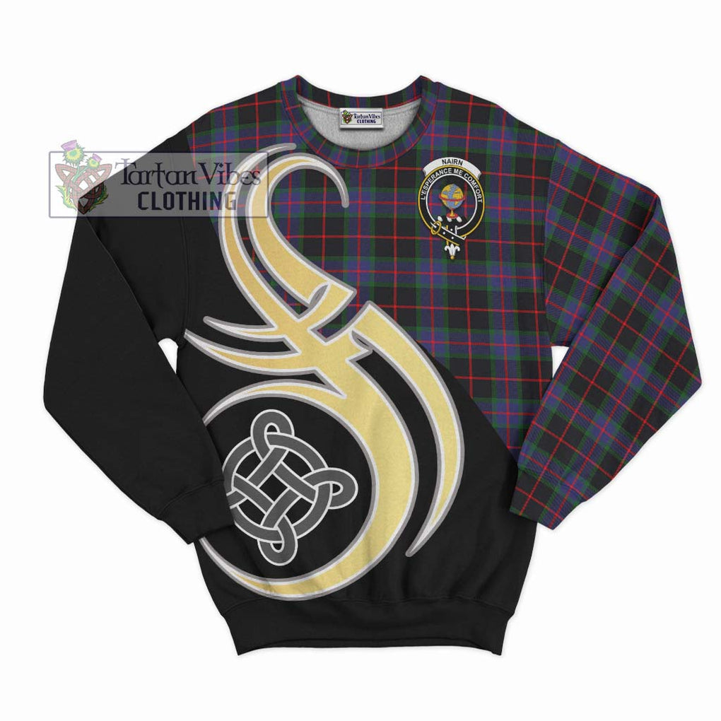 Nairn Tartan Sweatshirt with Family Crest and Celtic Symbol Style - Tartan Vibes Clothing