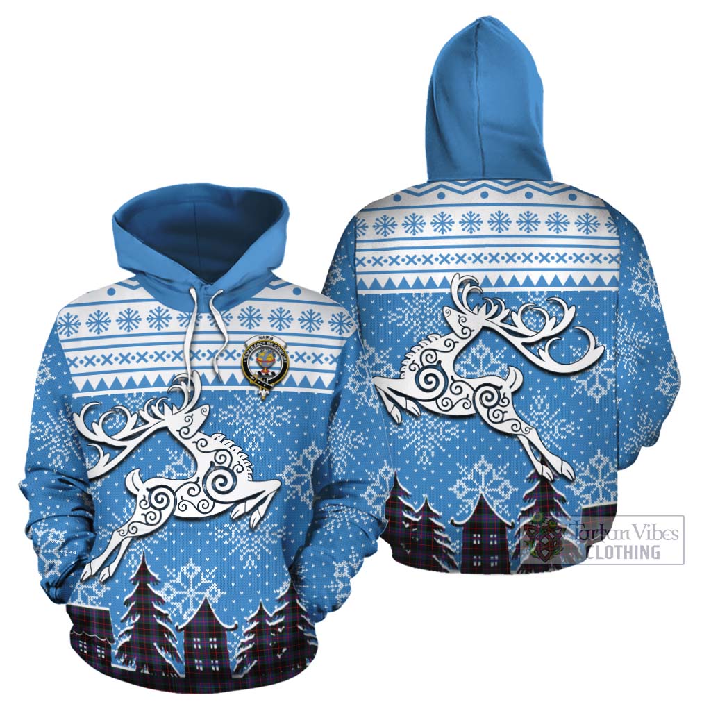 Nairn Clan Christmas Cotton Hoodie Celtic Reindeer Style Zip Hoodie - Tartan Vibes Clothing