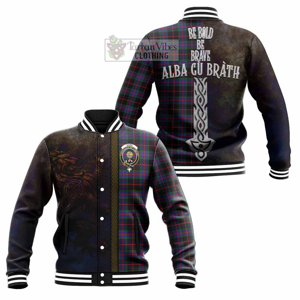 Nairn Tartan Family Crest Baseball Jacket Alba Gu Brath Be Brave Lion Ancient Style - Tartan Vibes Clothing
