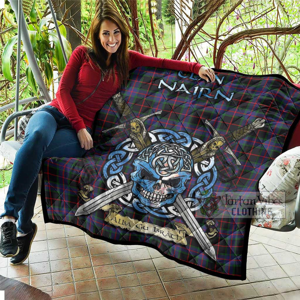 Nairn Tartan Quilt with Celtic Skull Alba Gu Brath Style - Tartan Vibes Clothing