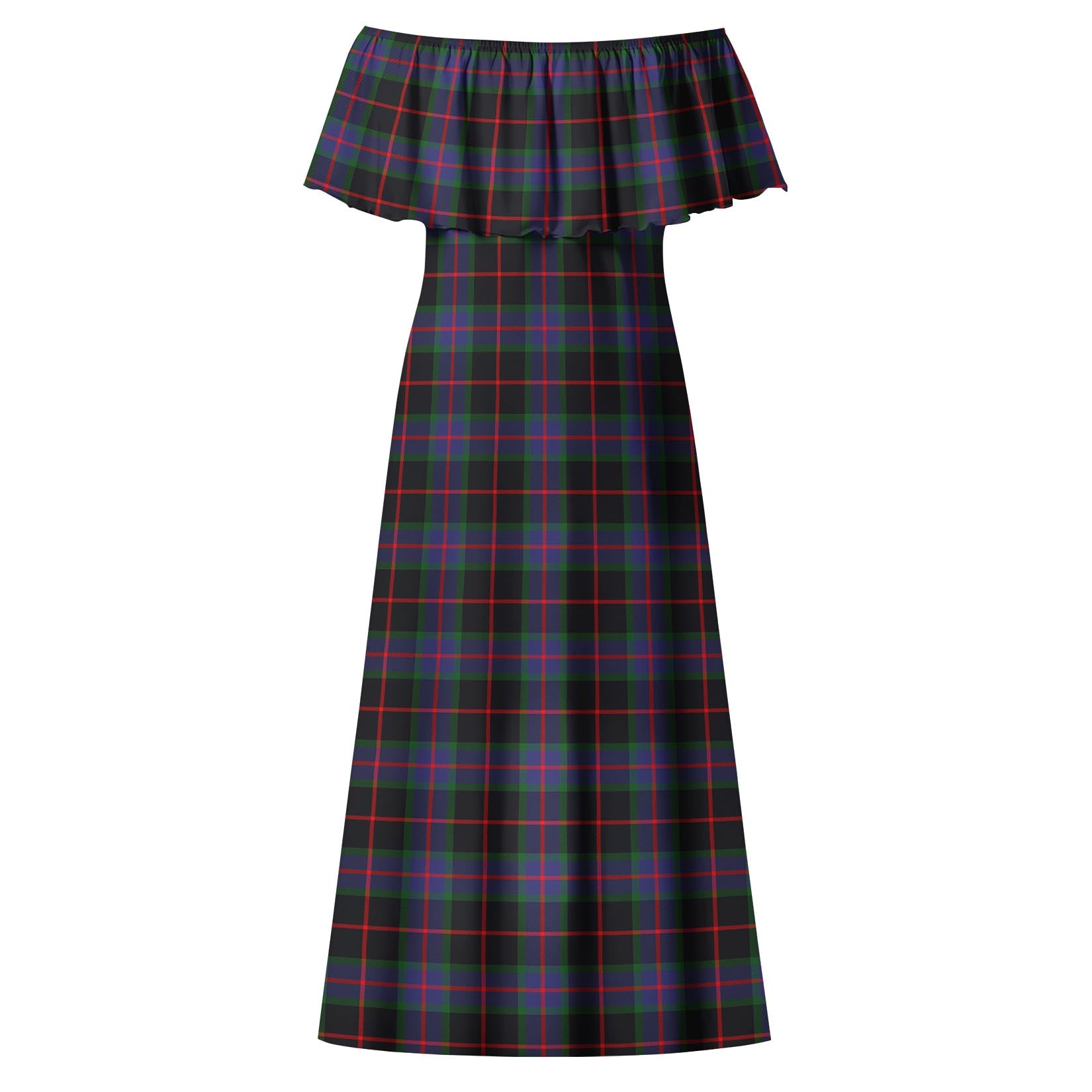 Nairn Tartan Off Shoulder Long Dress - Tartan Vibes Clothing