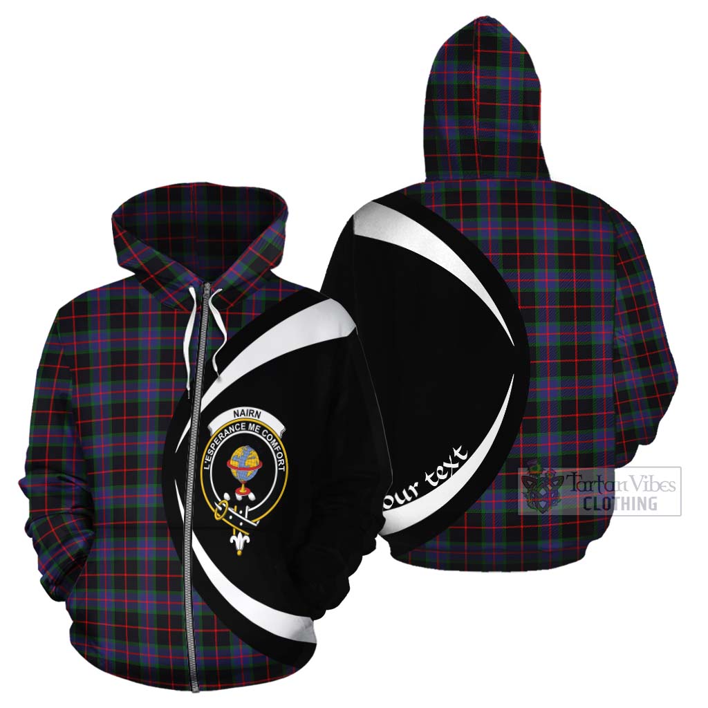 Nairn Tartan Cotton Hoodie with Family Crest Circle Style - Tartan Vibes Clothing