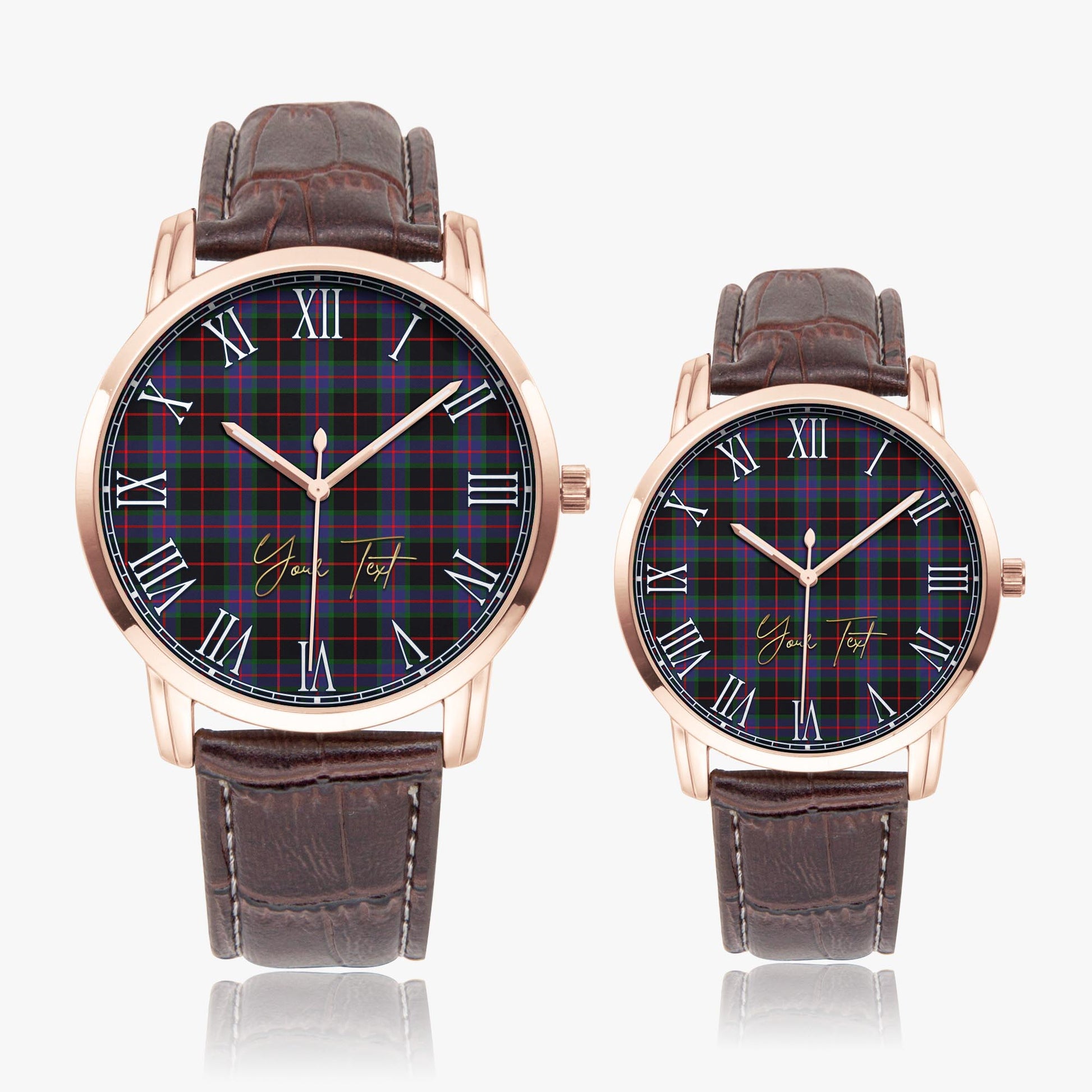 Nairn Tartan Personalized Your Text Leather Trap Quartz Watch - Tartan Vibes Clothing