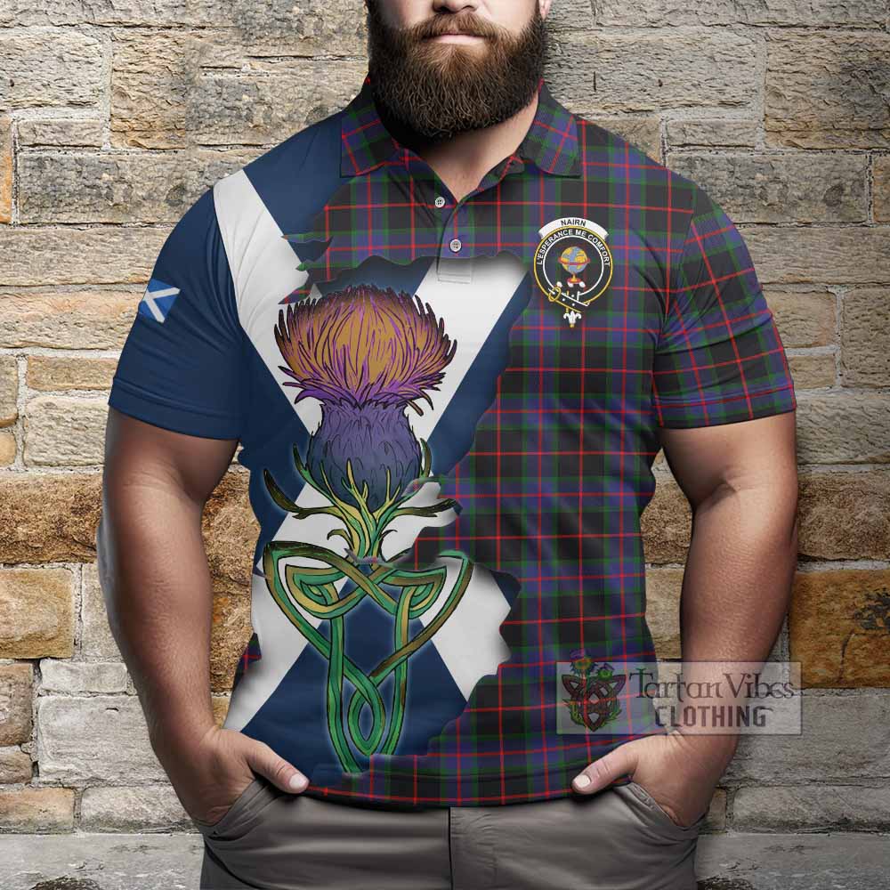 Nairn Tartan Family Crest Polo Shirt Scottish Thistle Celtic Inspired - Tartan Vibes Clothing