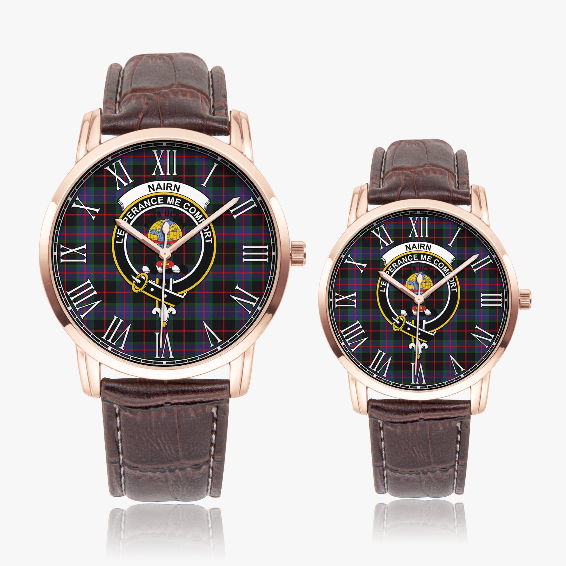 Nairn Tartan Family Crest Leather Strap Quartz Watch - Tartan Vibes Clothing