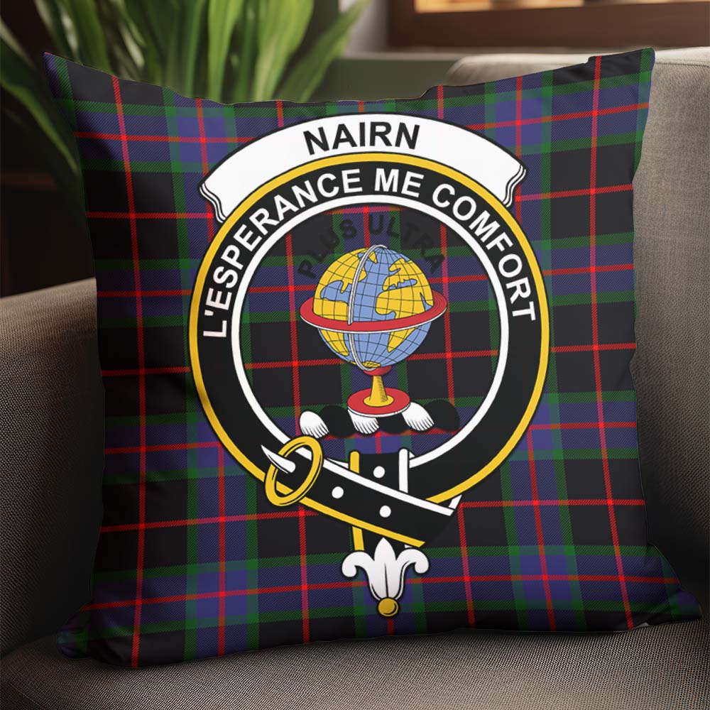 Nairn Tartan Pillow Cover with Family Crest - Tartan Vibes Clothing