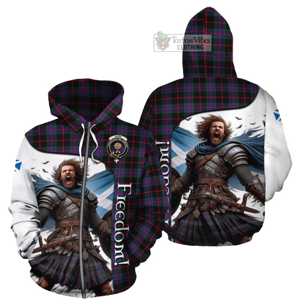 Tartan Vibes Clothing Nairn Crest Tartan Cotton Hoodie Inspired by the Freedom of Scottish Warrior
