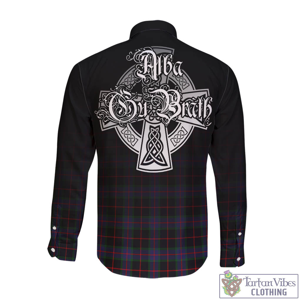 Nairn Tartan Long Sleeve Button Up Featuring Alba Gu Brath Family Crest Celtic Inspired - Tartan Vibes Clothing