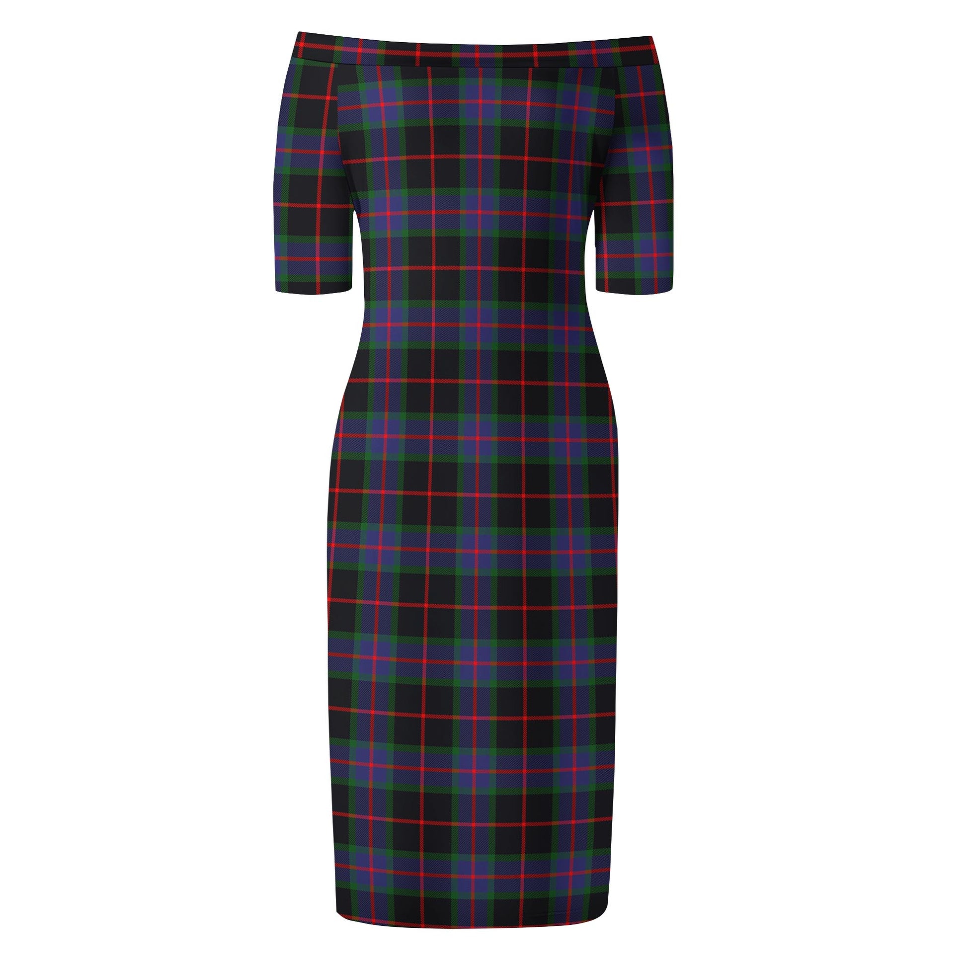 Nairn Tartan Off Shoulder Lady Dress - Tartan Vibes Clothing