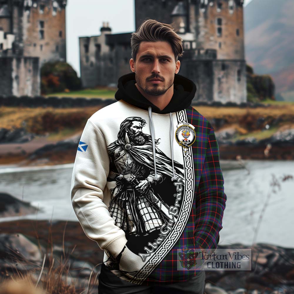 Nairn Tartan Clan Crest Cotton Hoodie with Highlander Warrior Celtic Style - Tartan Vibes Clothing