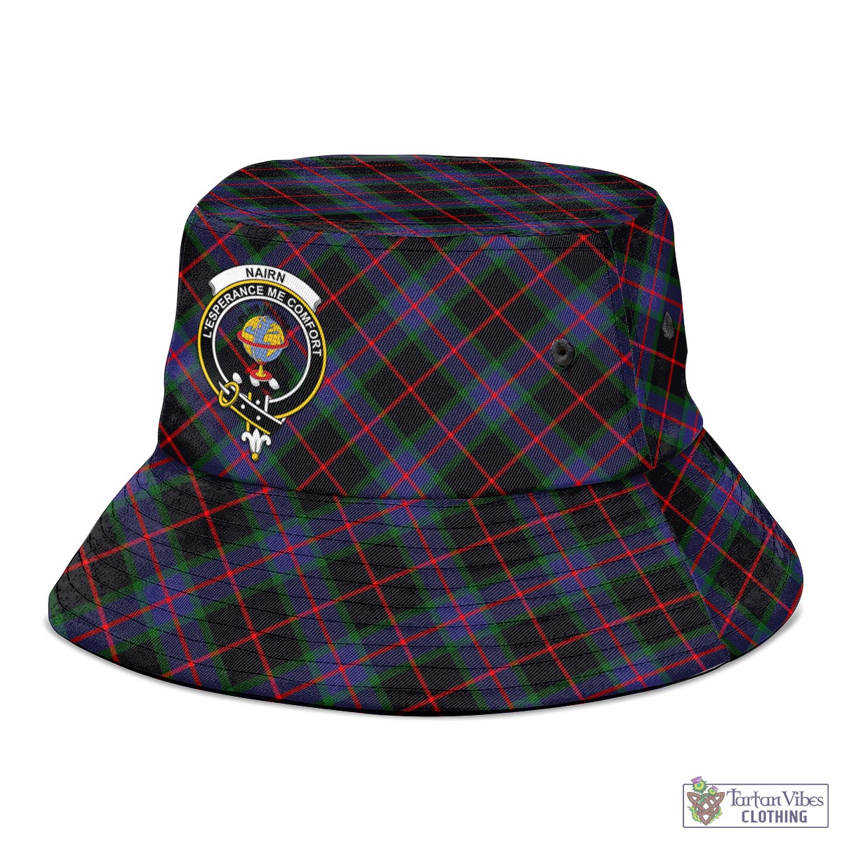 Nairn Tartan Bucket Hat with Family Crest - Tartan Vibes Clothing