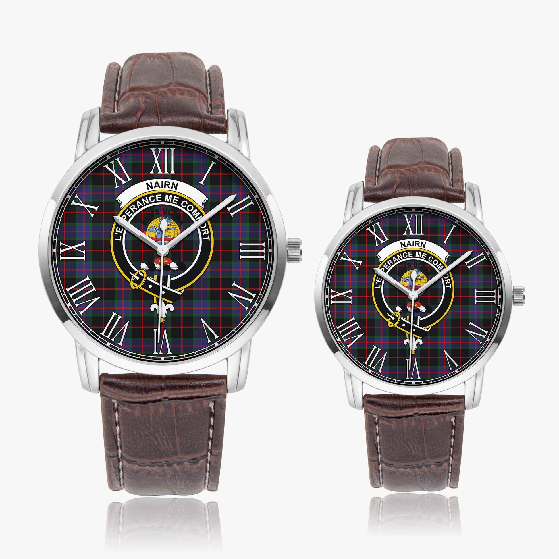 Nairn Tartan Family Crest Leather Strap Quartz Watch - Tartan Vibes Clothing