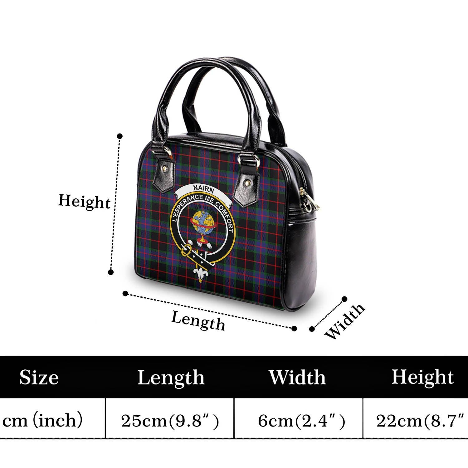 Nairn Tartan Shoulder Handbags with Family Crest - Tartan Vibes Clothing