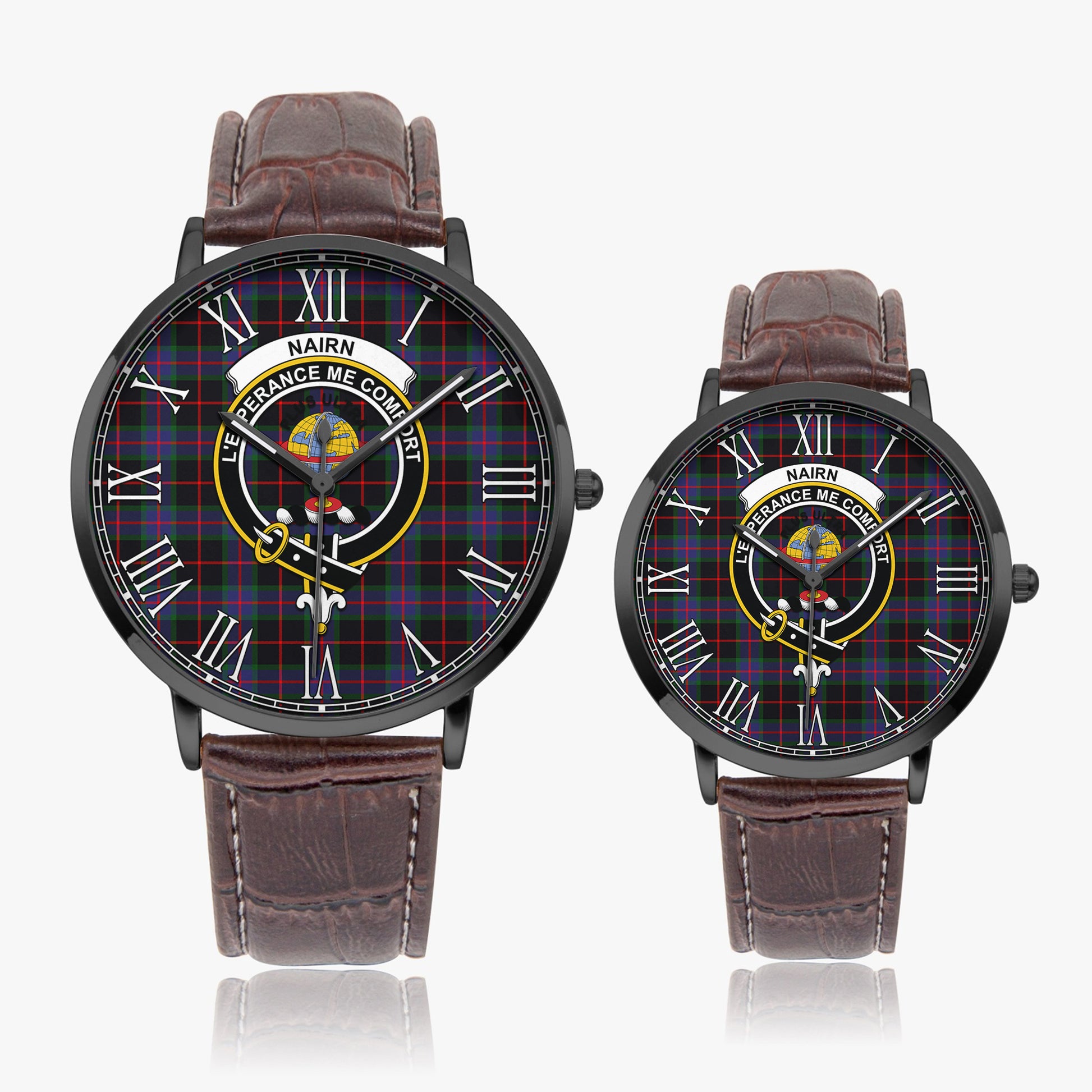 Nairn Tartan Family Crest Leather Strap Quartz Watch - Tartan Vibes Clothing