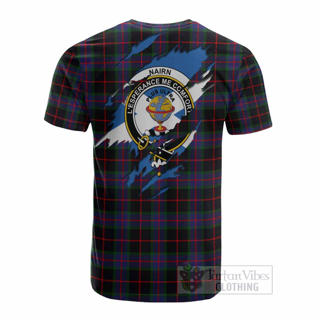 Nairn Clan Crest In Me Tartan Cotton T-shirt Scotland Flag Style