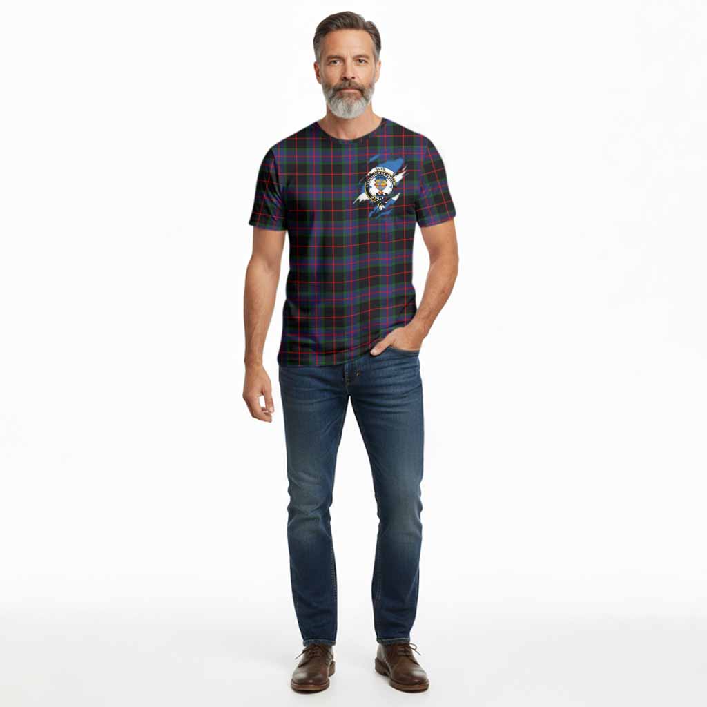 Nairn Clan Crest In Me Tartan Cotton T-shirt Scotland Flag Style