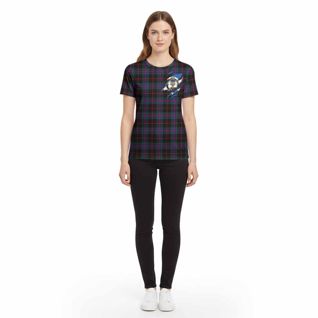 Nairn Clan Crest In Me Tartan Cotton T-shirt Scotland Flag Style