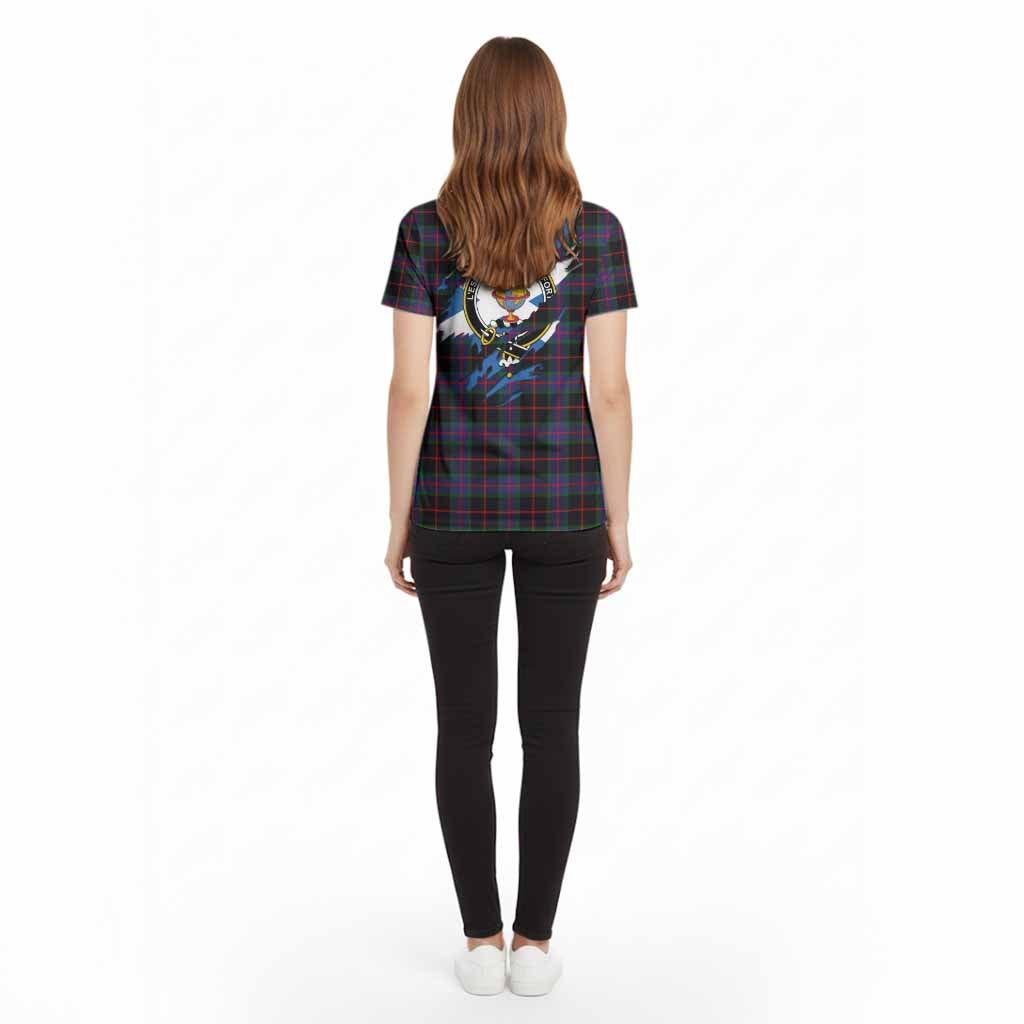 Nairn Clan Crest In Me Tartan Cotton T-shirt Scotland Flag Style